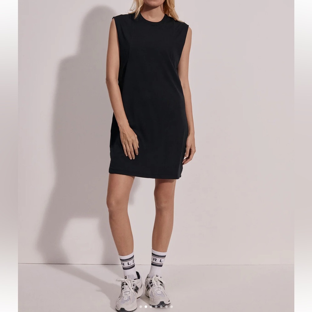 Varley Naples Sleeveless Tennis Shift Crewneck Black Athletic Dress Sz XS‎
